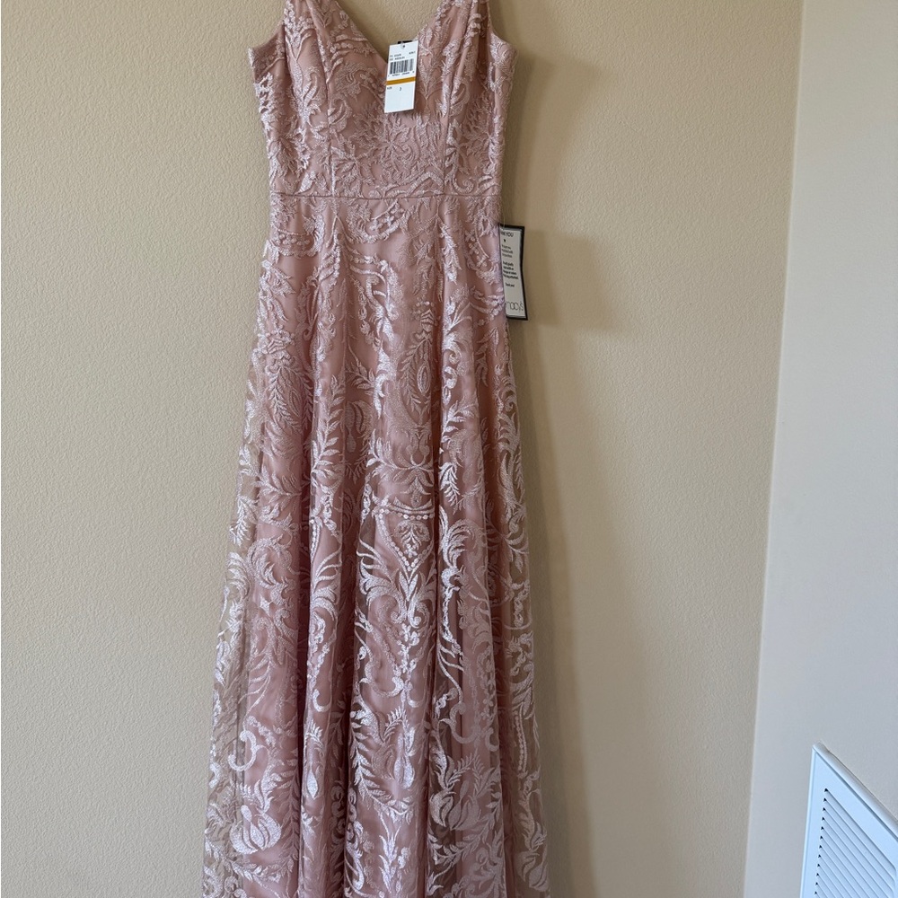 Elegant Pink Lace Gown